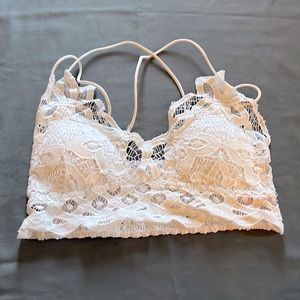White flower lace Bralette